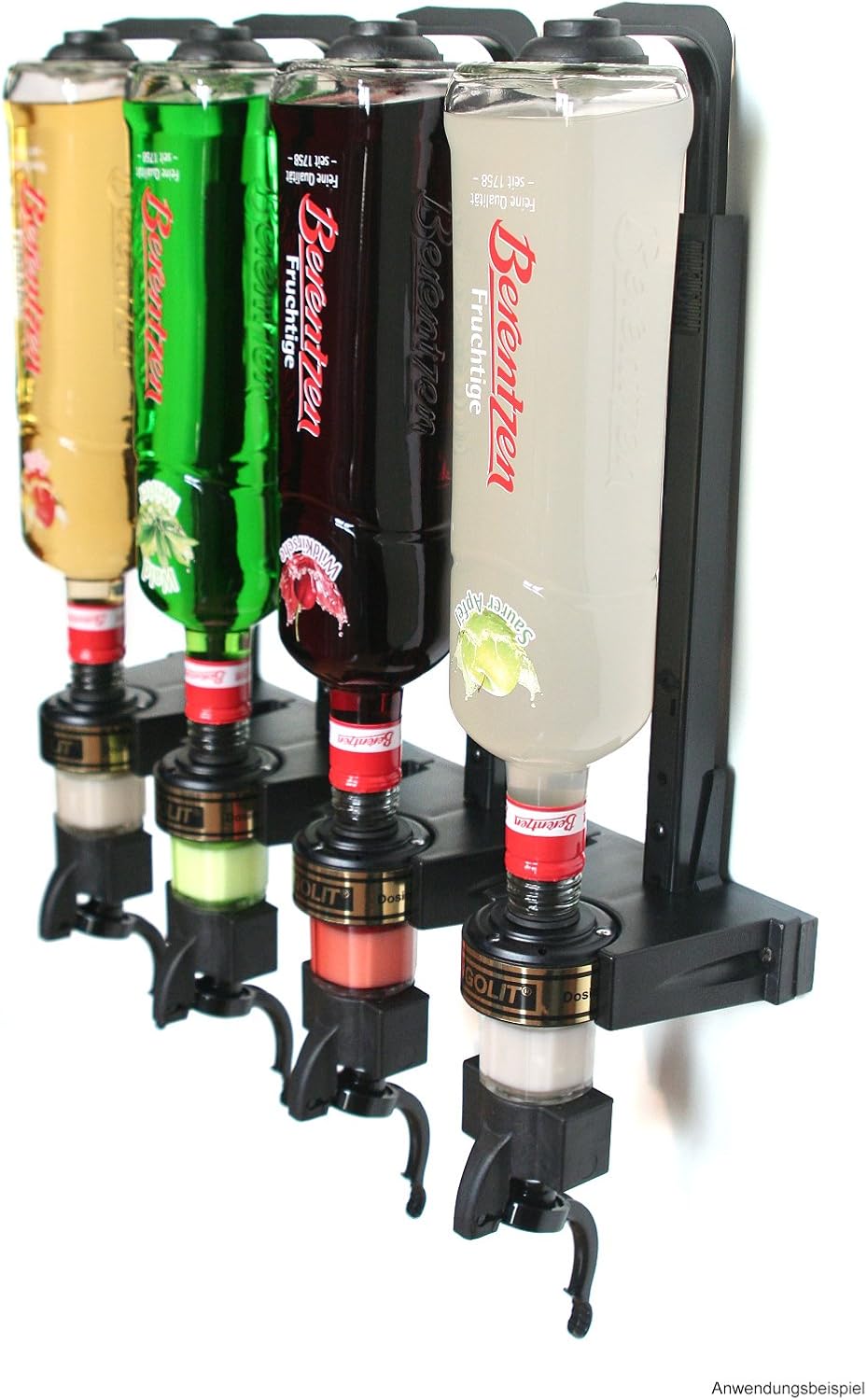 4er Dosierer & Flaschenhalter-Set für Wandmontage, 3.0 cl (Finger Push)