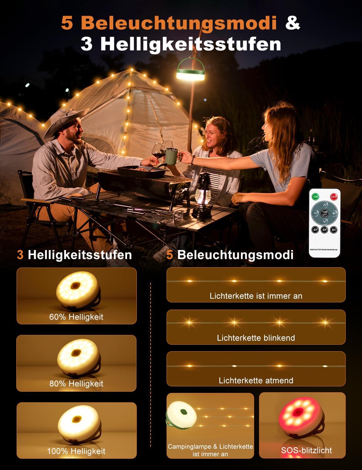 Solarbetriebene LED-Lichterkette, Lichterkette Solar