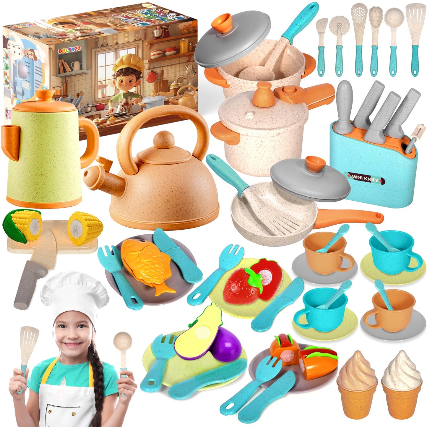 49-teiliges Kinderküchenzubehör Set