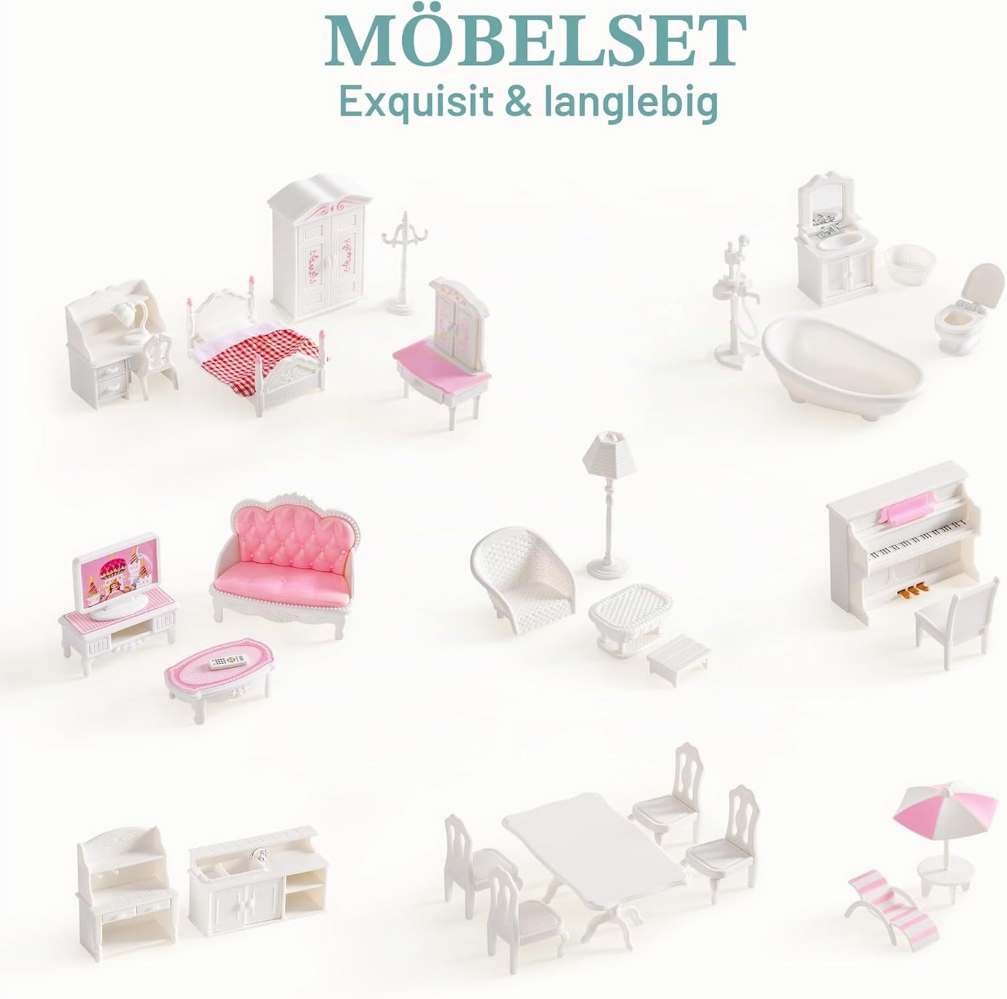 Puppenhaus mit Möbeln und Zubehör