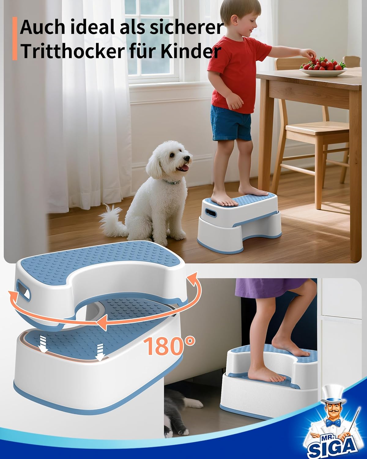 Toilettenhocker Squat, Graublau