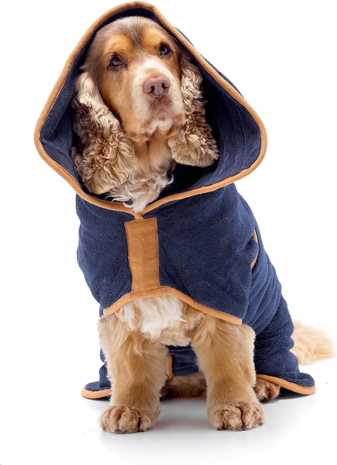 Hundebademantel, doppellagig & ultra-absorbierend, XXXL Marine