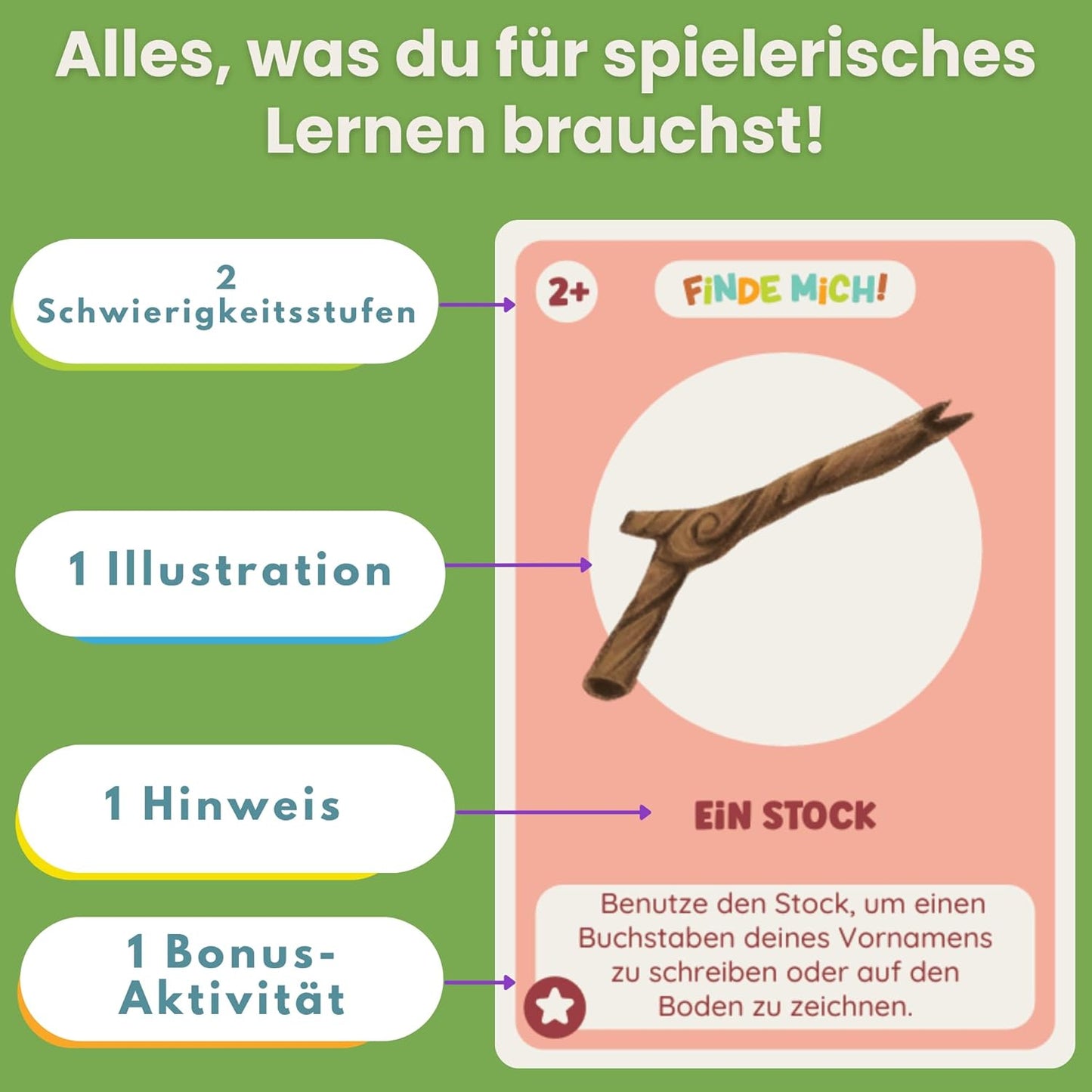 Such- und Entdeckerkarten-Spiel für Kinder ab 2 Jahren, Im Freien