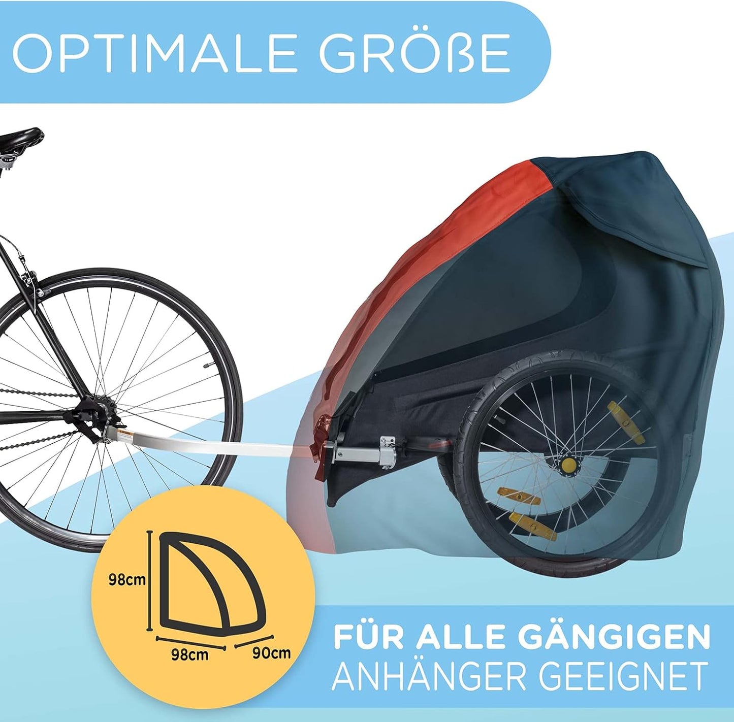 Abdeckung für Veloanhänger, Rot-blau