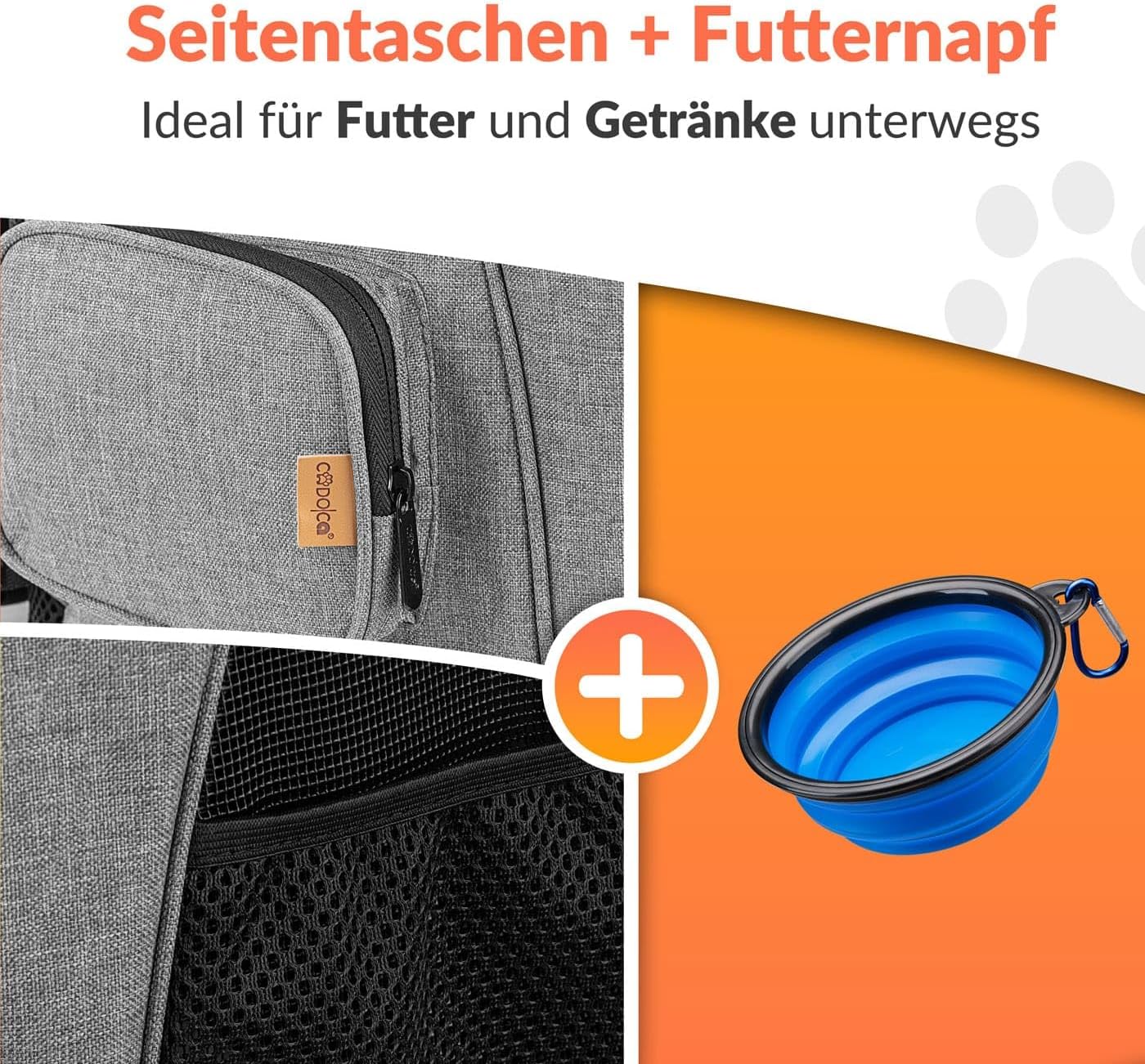 Haustierrucksack, Grau