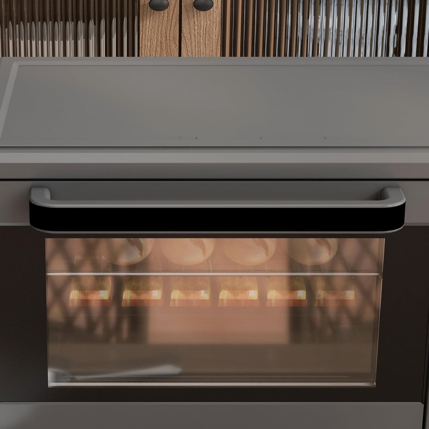 Minibackofen mit Timer und Zubehör, Grau