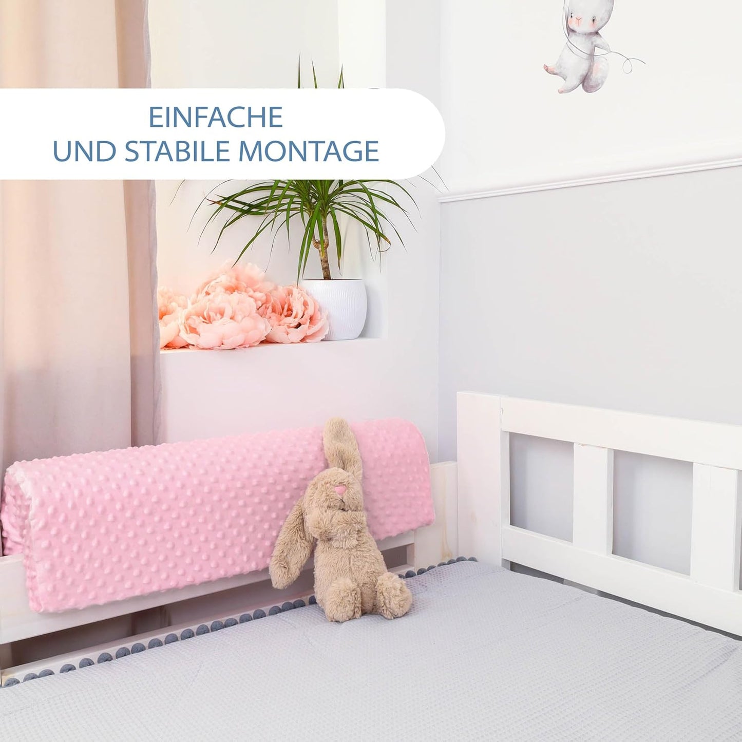 Bettkantenschutz für Kinderbetten, Rosa 90 cm