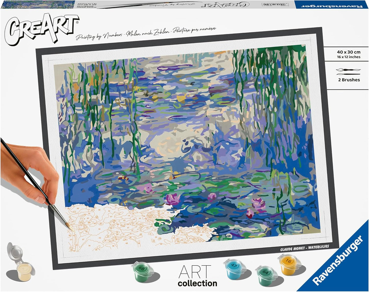 CreArt Collection Malen nach Zahlen: Waterlilies (Monet)