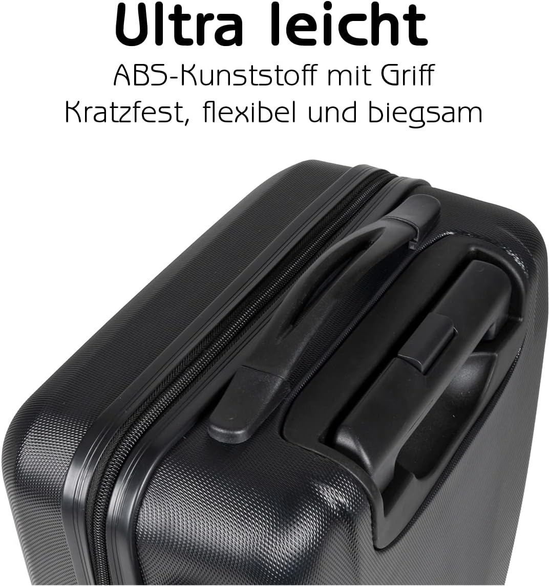 Trolley Set 99762, 3-Teilig Schwarz ; Tiefschwarz