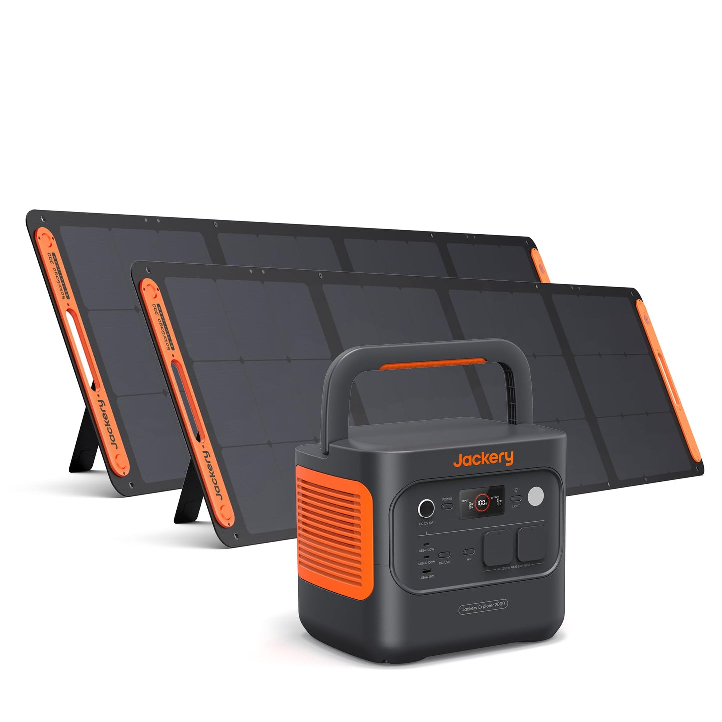 Tragbare Powerstation mit Solarpanelen, E2000 V2+2x200W