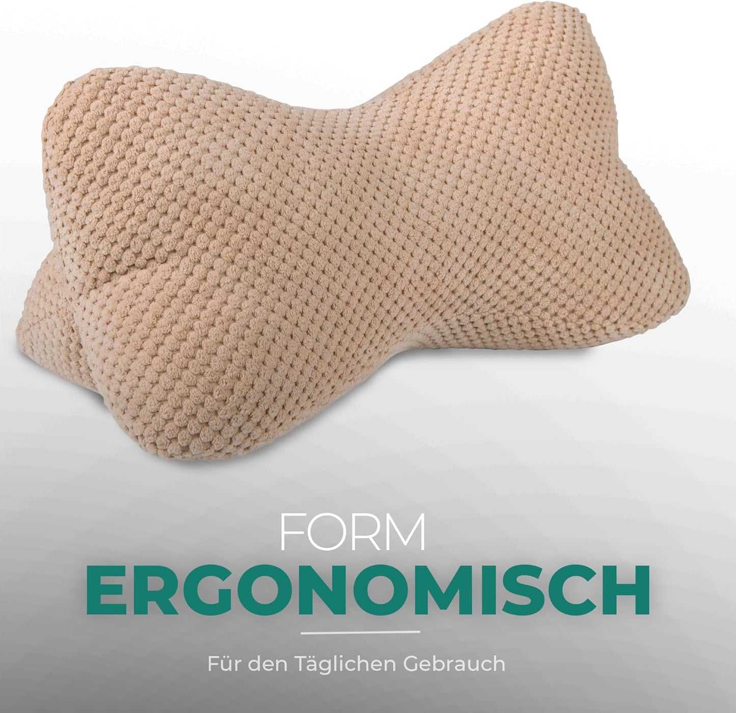Ergonomisches Lesekissen für Nacken- und Lendenstütze, Hellbraun