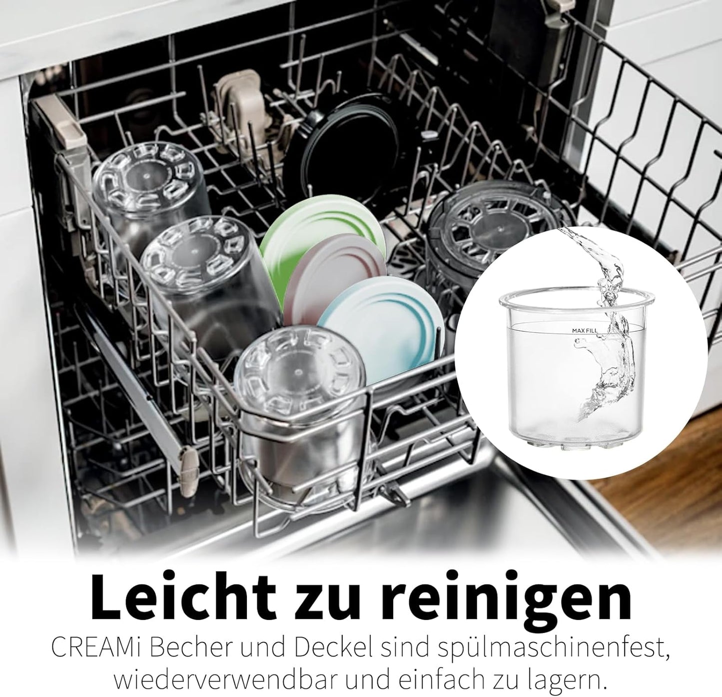 4-teiliges Eisbehälter-Set für Ninja Creami NC300EU & NC301EU