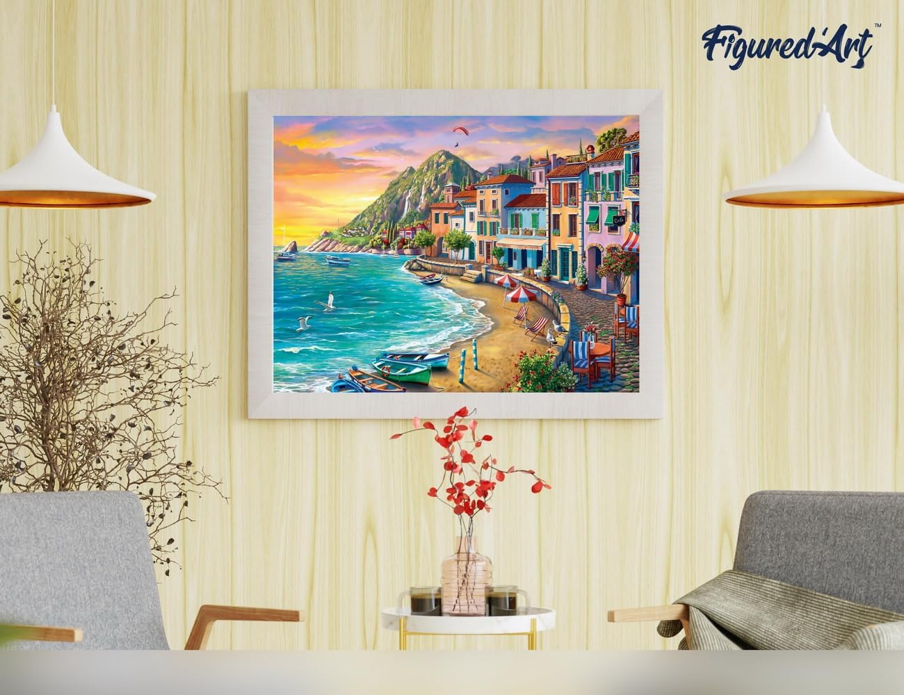 Malen nach Zahlen, Strandurlaub 40x50cm Mit Keilrahmen (nicht gespannt)