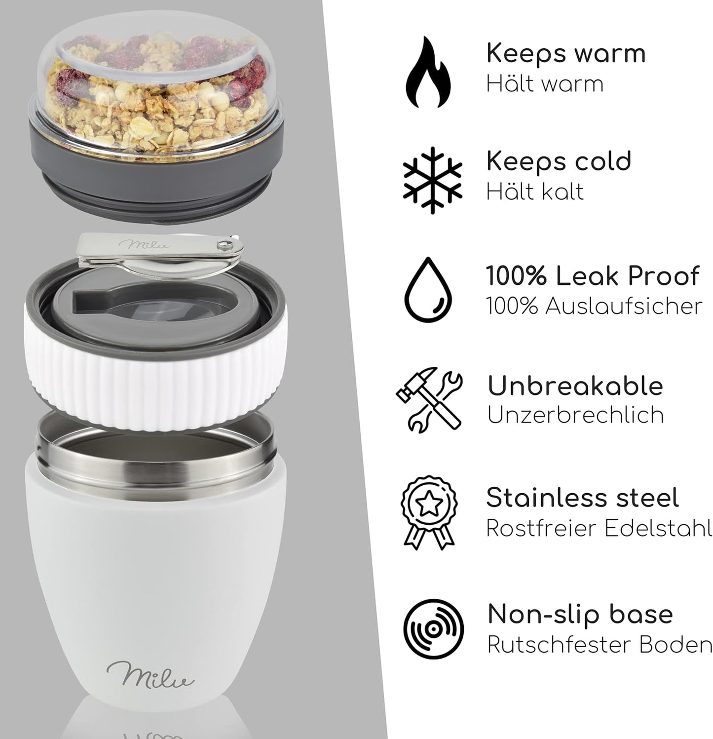 Müslibecher MüsliMax, Weiss|400ml