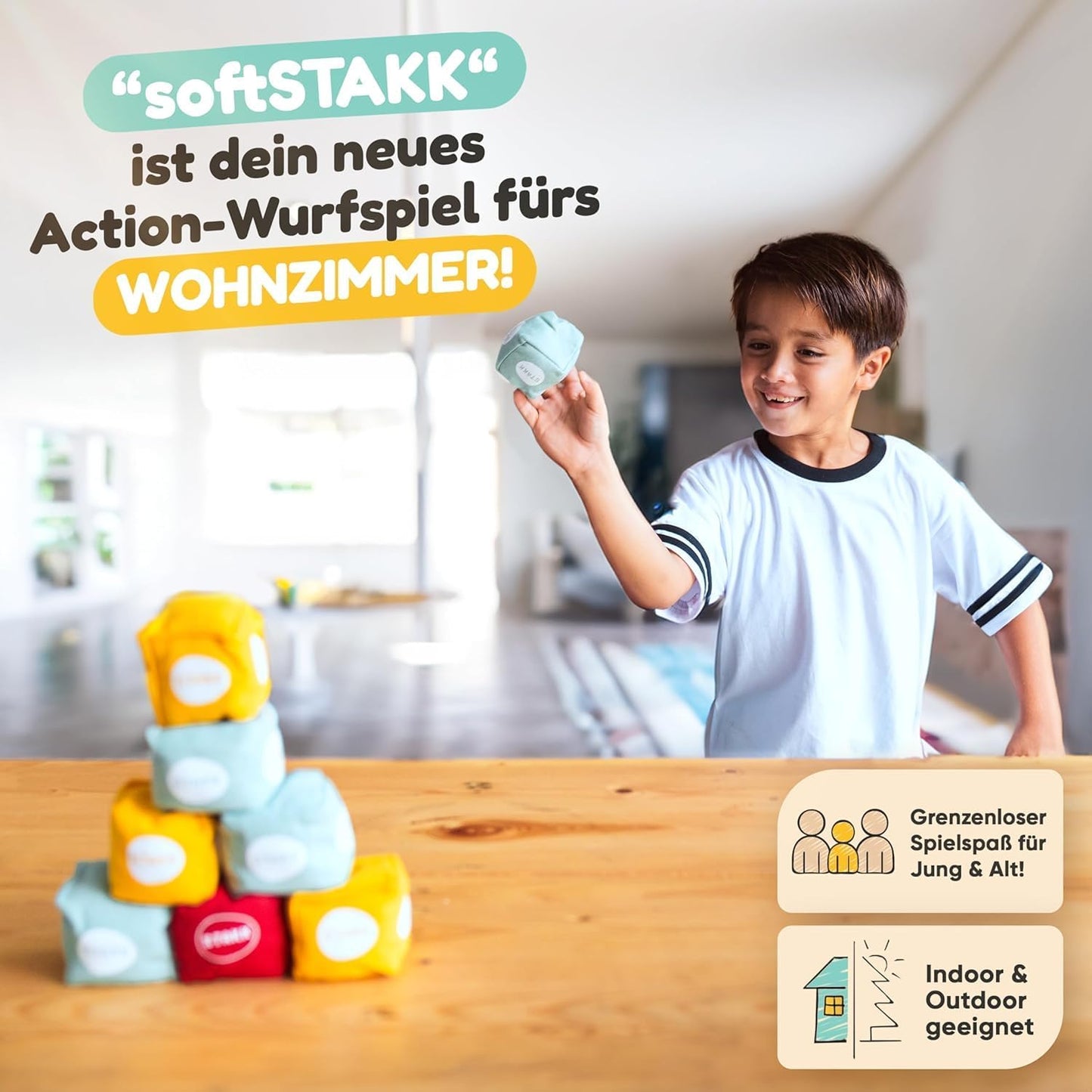 Outdoor-Wurfspiel Boccia-Boule, Soft Stakk