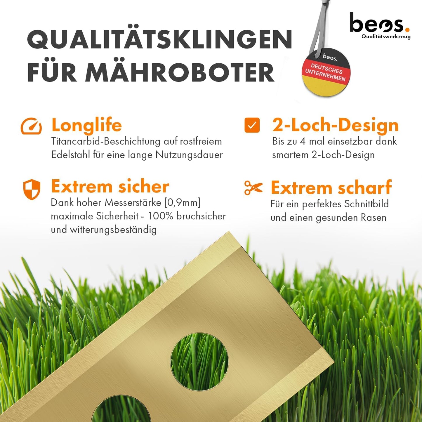 Ersatzmesser für Rasenmäher, Für Worx & Landxcape