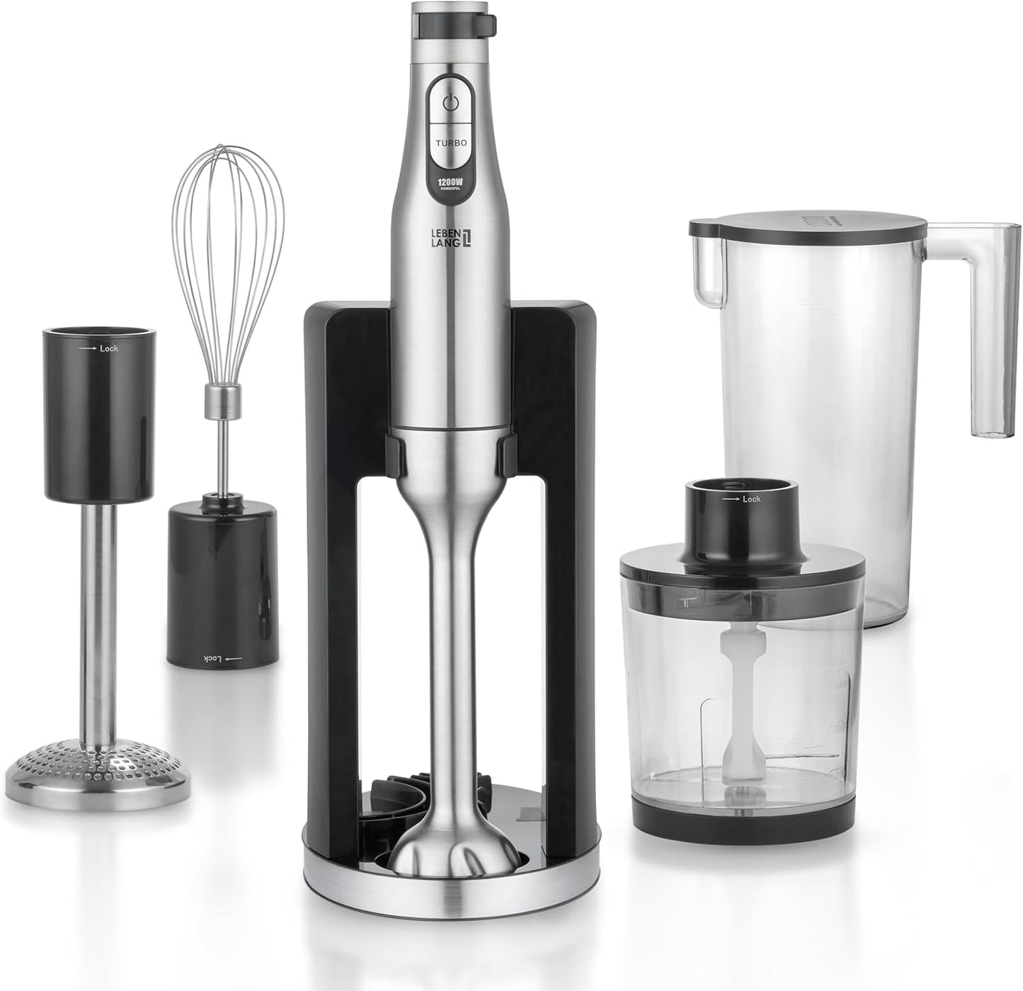 6-teiliges Stabmixer-Set mit Zubehör, Stabmixer Set 6 Teilig - 1200W