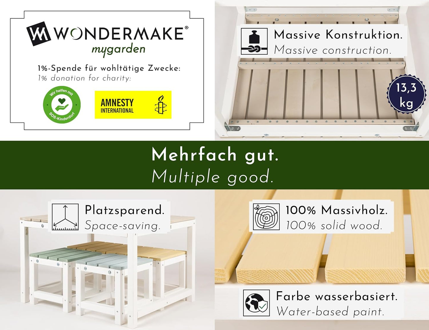 Design-Kindersitzgruppe "sedensa1" mit Abdeckung, Fichte, Bunt - Pastell