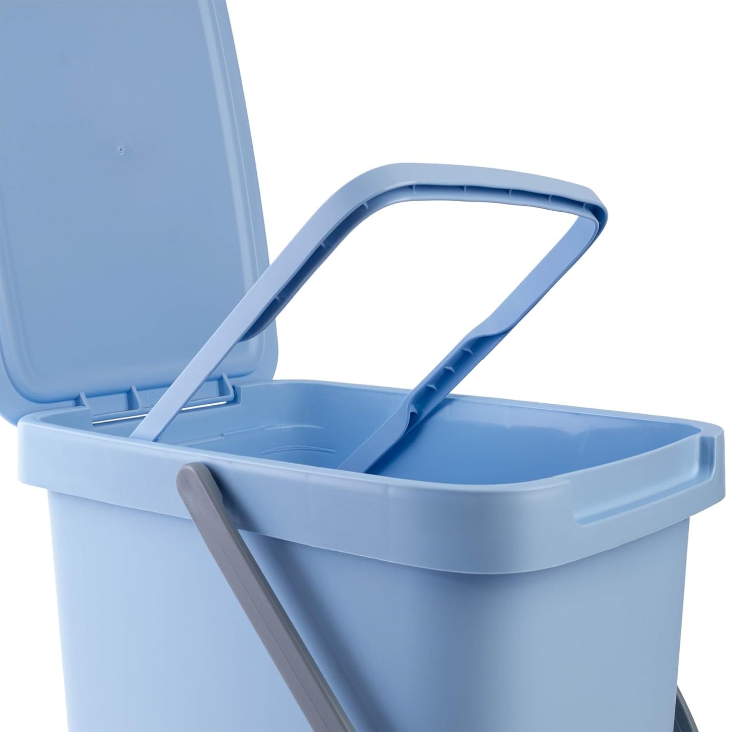 Abfallbehälter mit Deckel und Griff, 12L / Blau