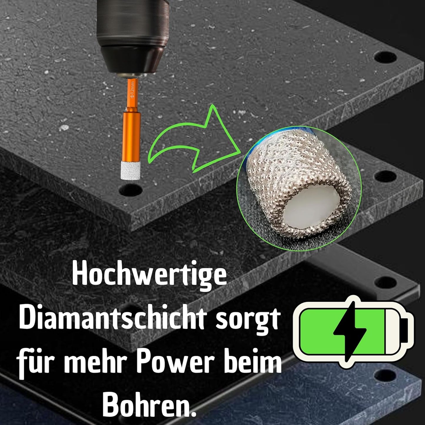 Fliesenbohrer-Set, 6mm 4x