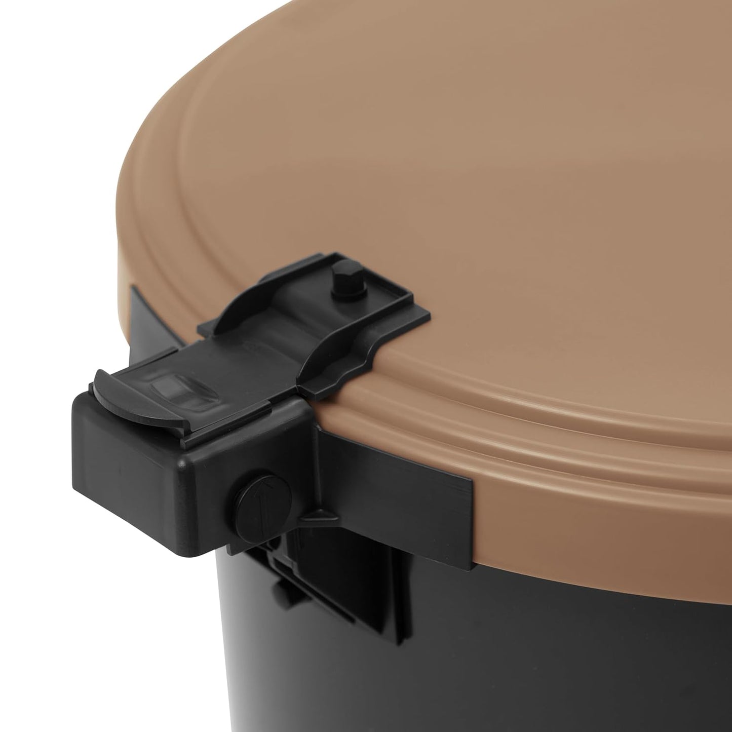 Müllsackständer mit Scharnierdeckel, 60 Liter, Cappuccino 1