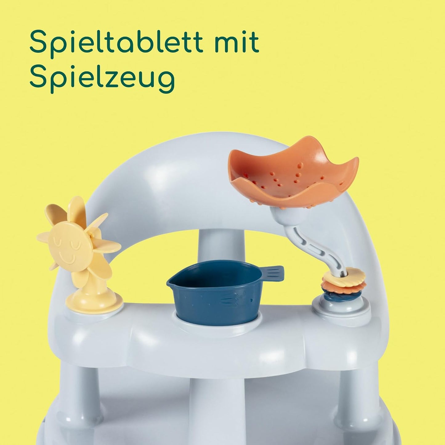 Drehbarer Badewannensitz mit Spieltisch, Verspielter drehbarer Badewannensitz Blau