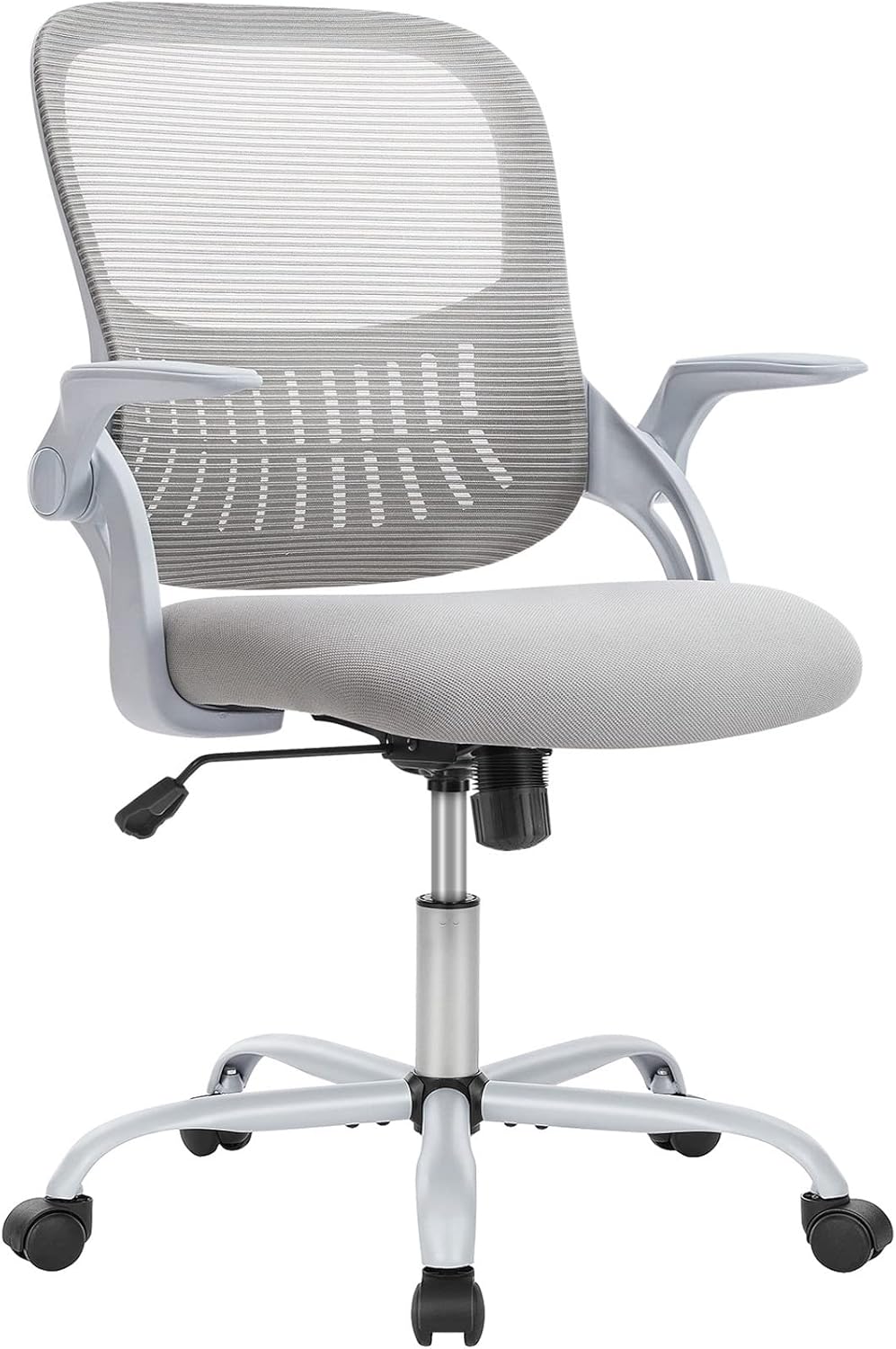 Ergonomischer Bürostuhl mit Lendenwirbelstütze, höhenverstellbar, Verstellbare Armlehnen-gray