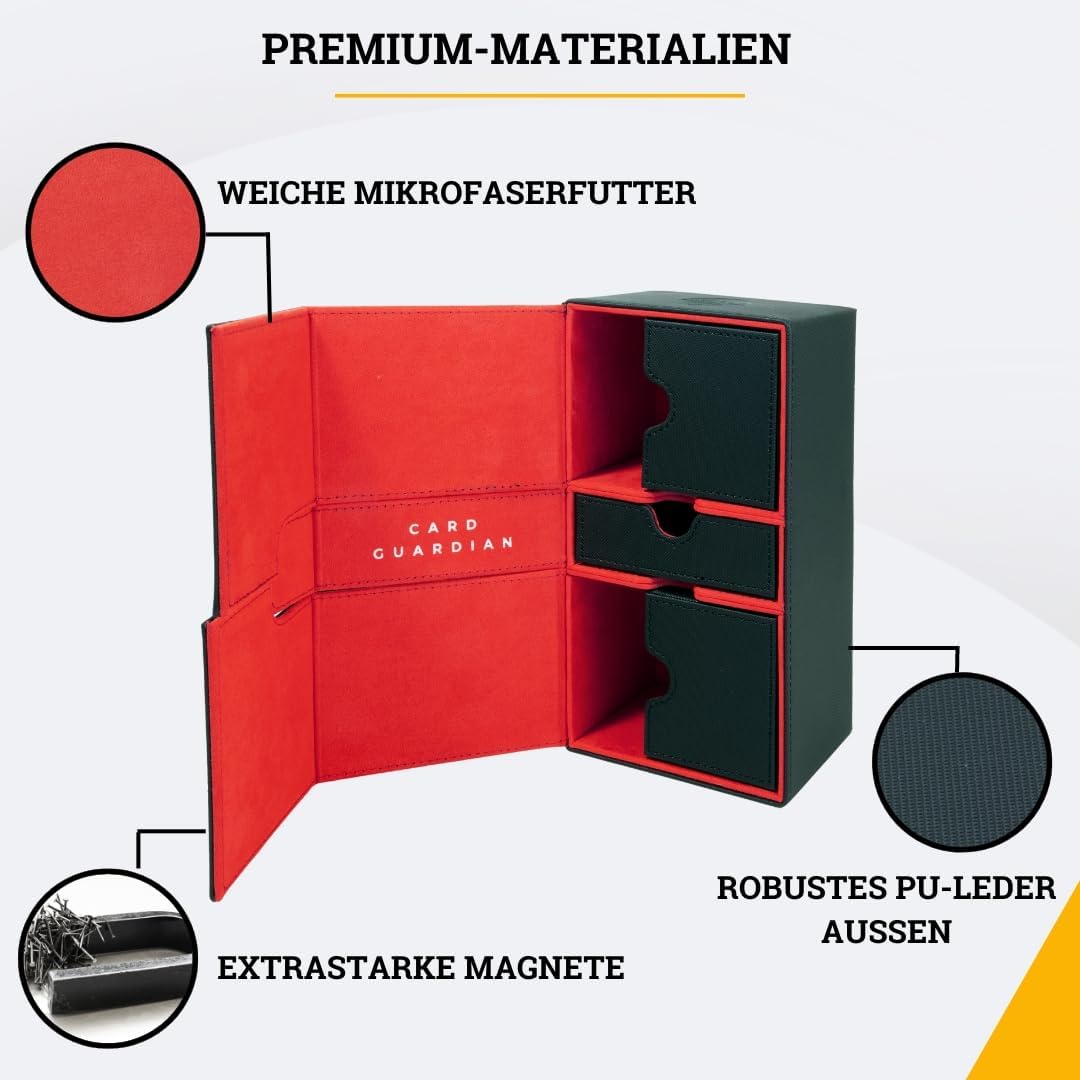 Premium Deck Sammelkarten Box für 200 Karten, Schwarz