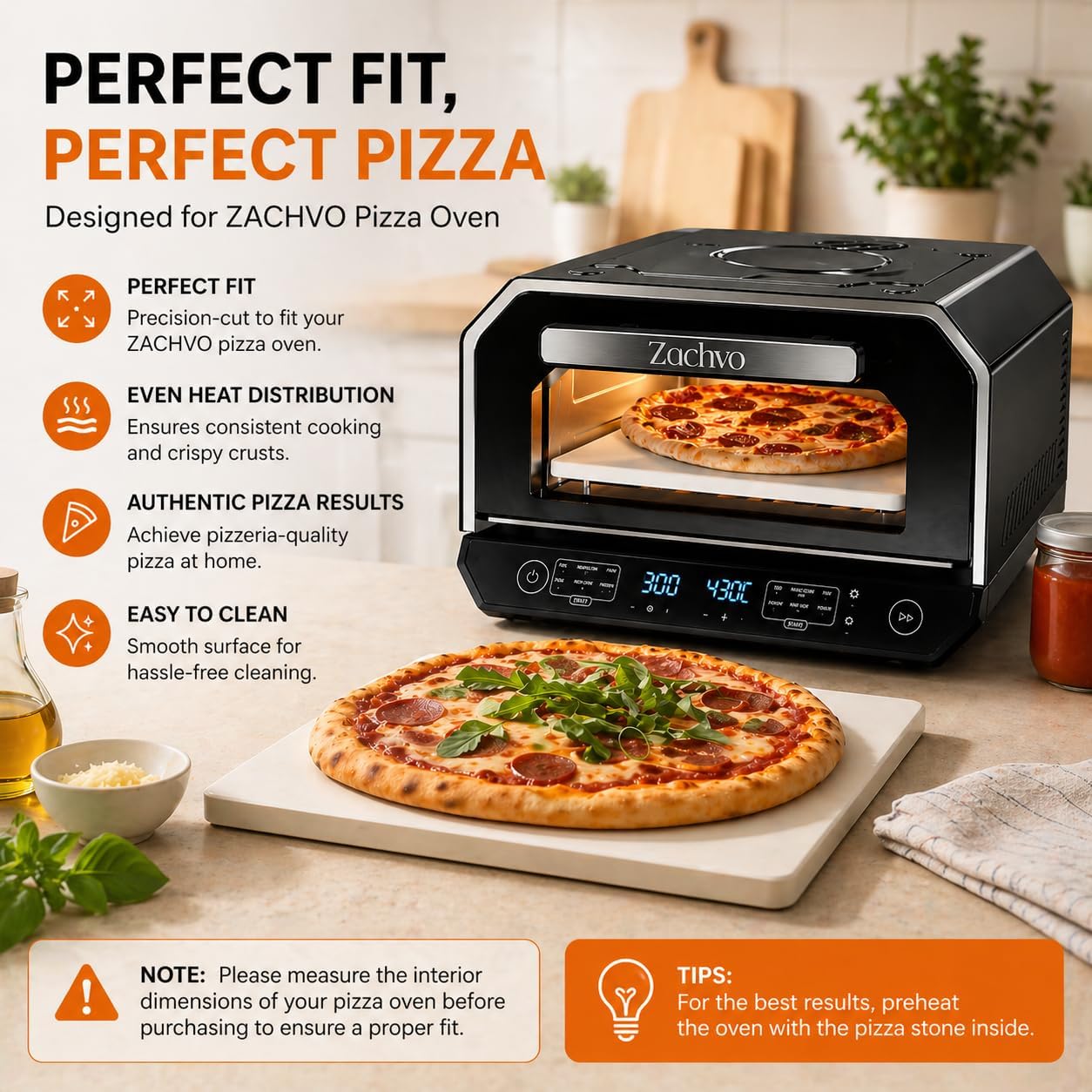 Elektrischer Pizzaofen-Ersatzstein, White