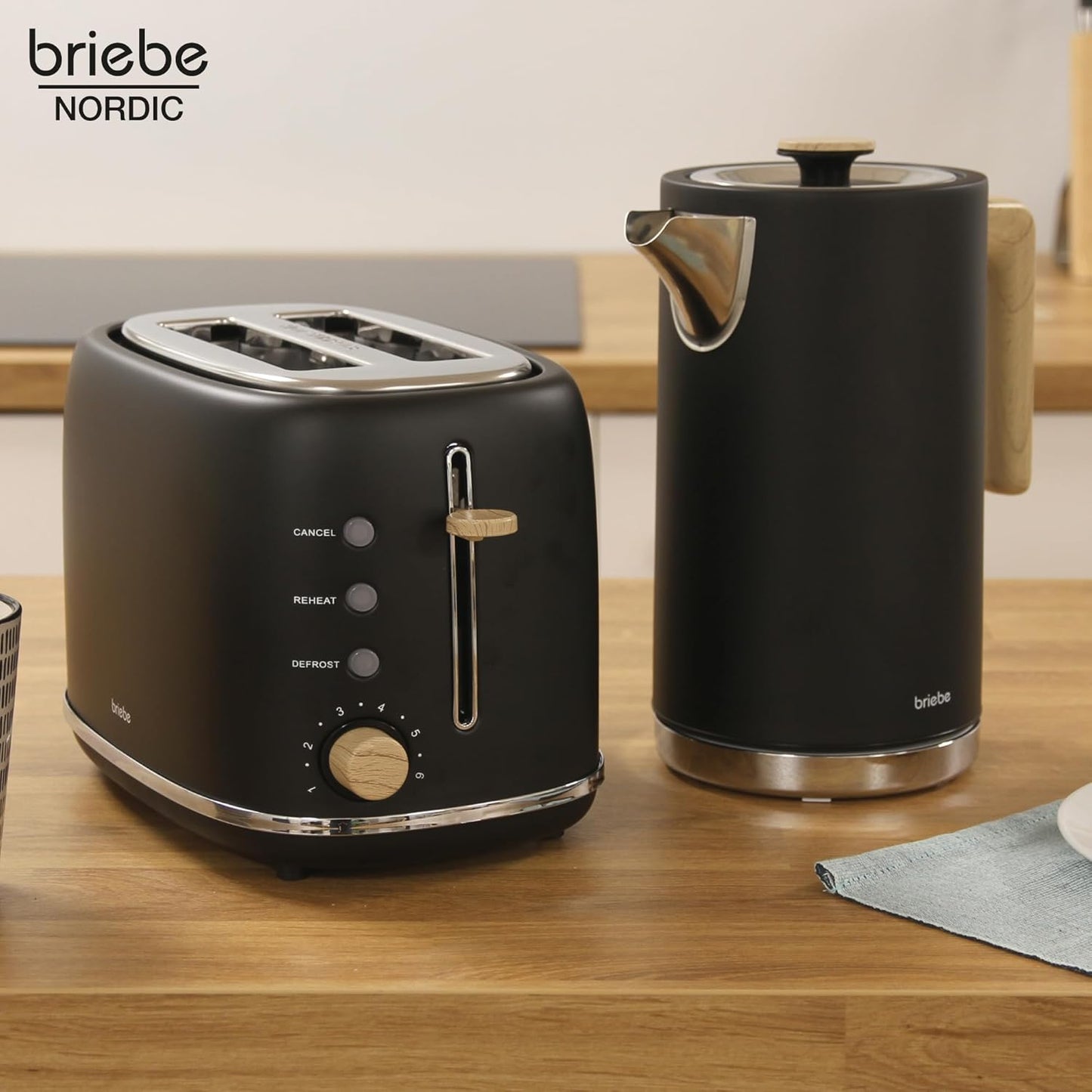 Frühstücksset: Toaster & Wasserkocher, Schwarz