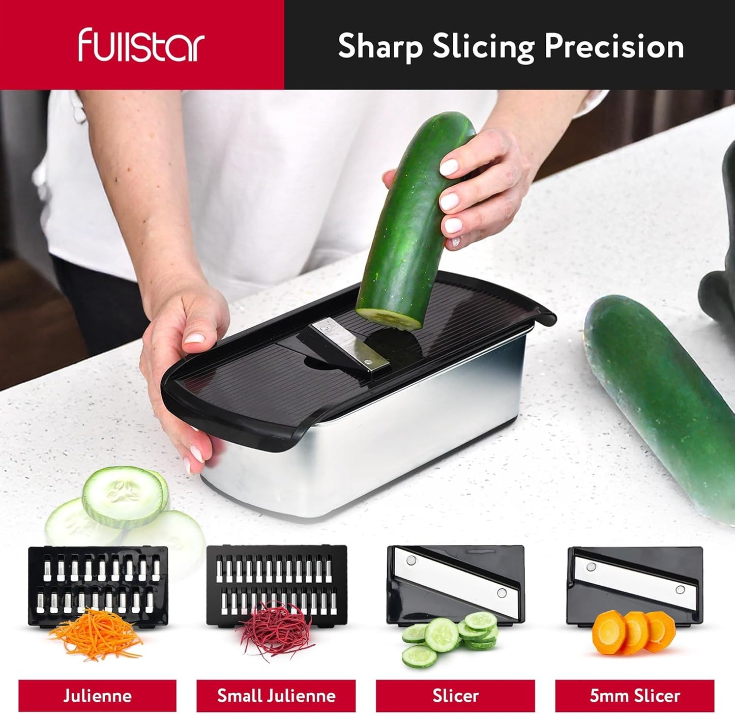 Gemüseschneider & Mandoline, Edelstahl 14-in-1 PRO