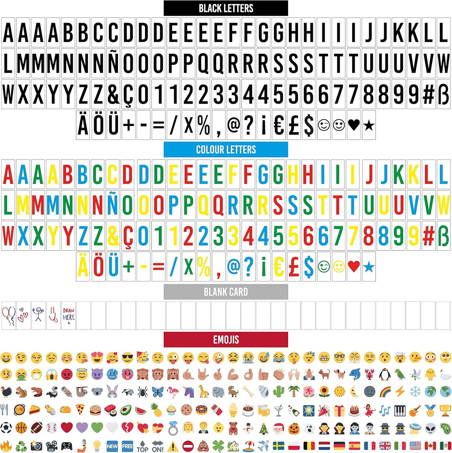 Light Box A4 mit 400 Buchstaben & Emojis, Original