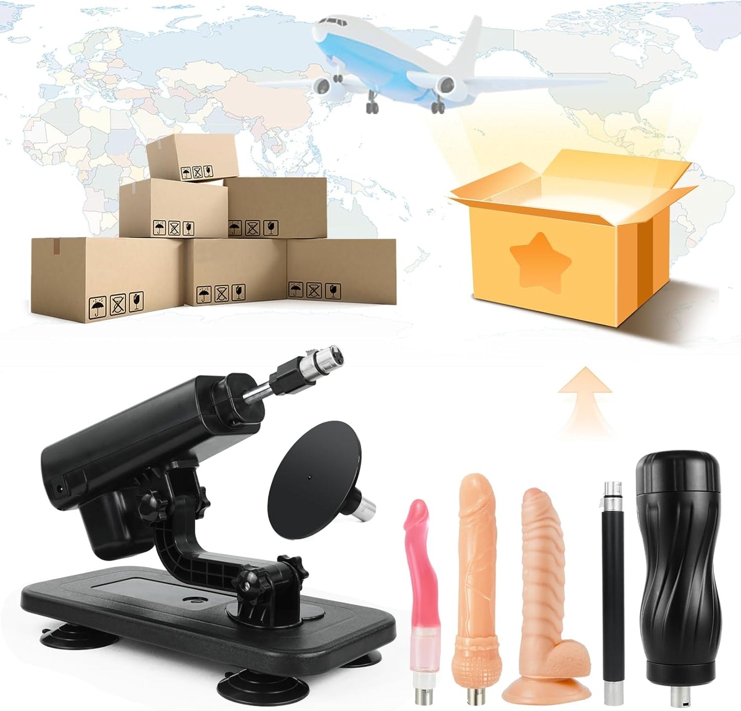 Automatische Sexmaschine B3 mit Masturbator und Dildos, B3