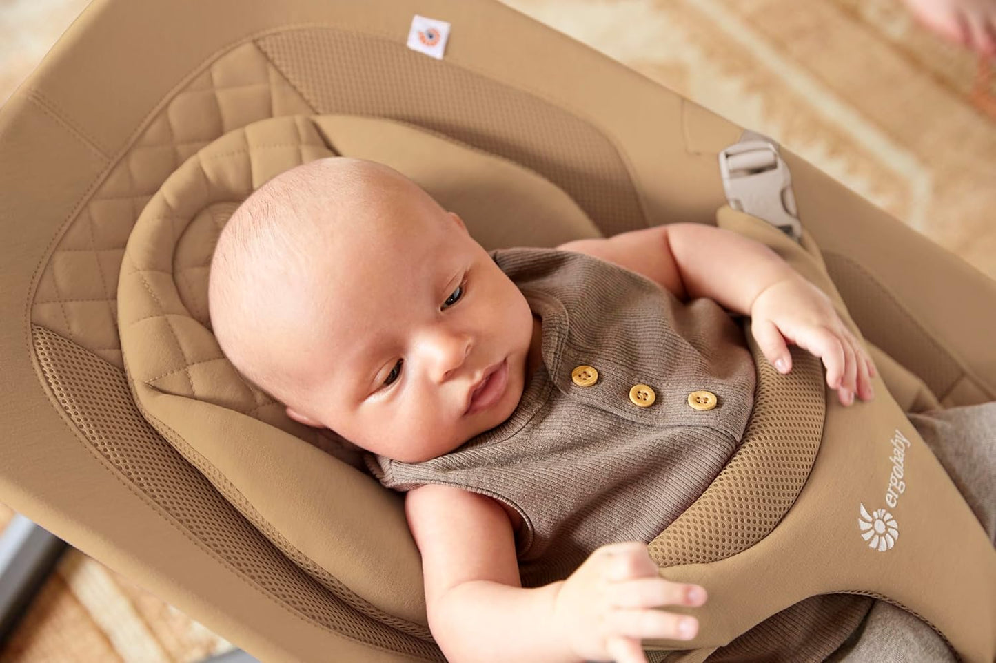 Evolve Bouncer - Babywippe für Neugeborene, Camel Knit
