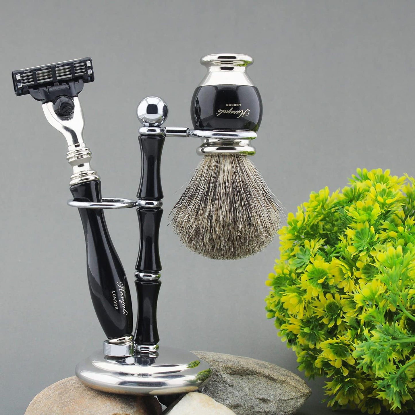 Rasur-Geschenk Set, Silver & Black