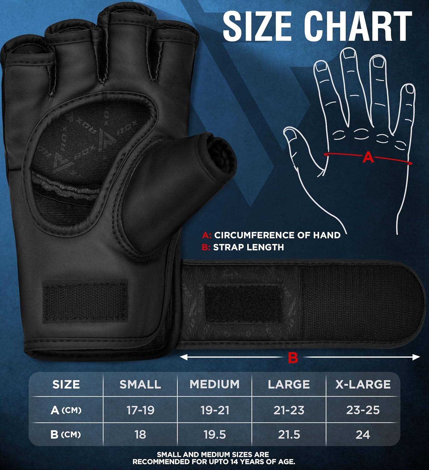 MMA Trainingshandschuhe, L Blau - blau