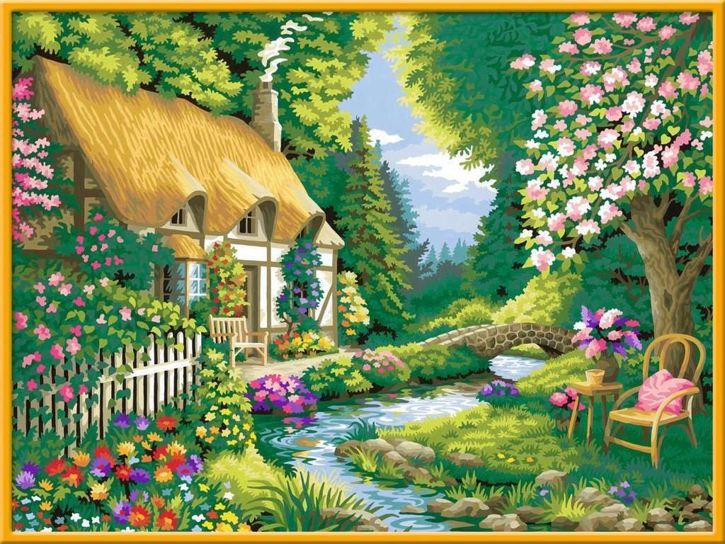 Malen nach Zahlen CreArt - Cottage Garden, Alte Version