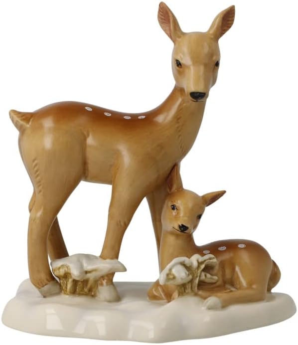 Figur Rehe im Schnee, 14cm, Mehrfarbig