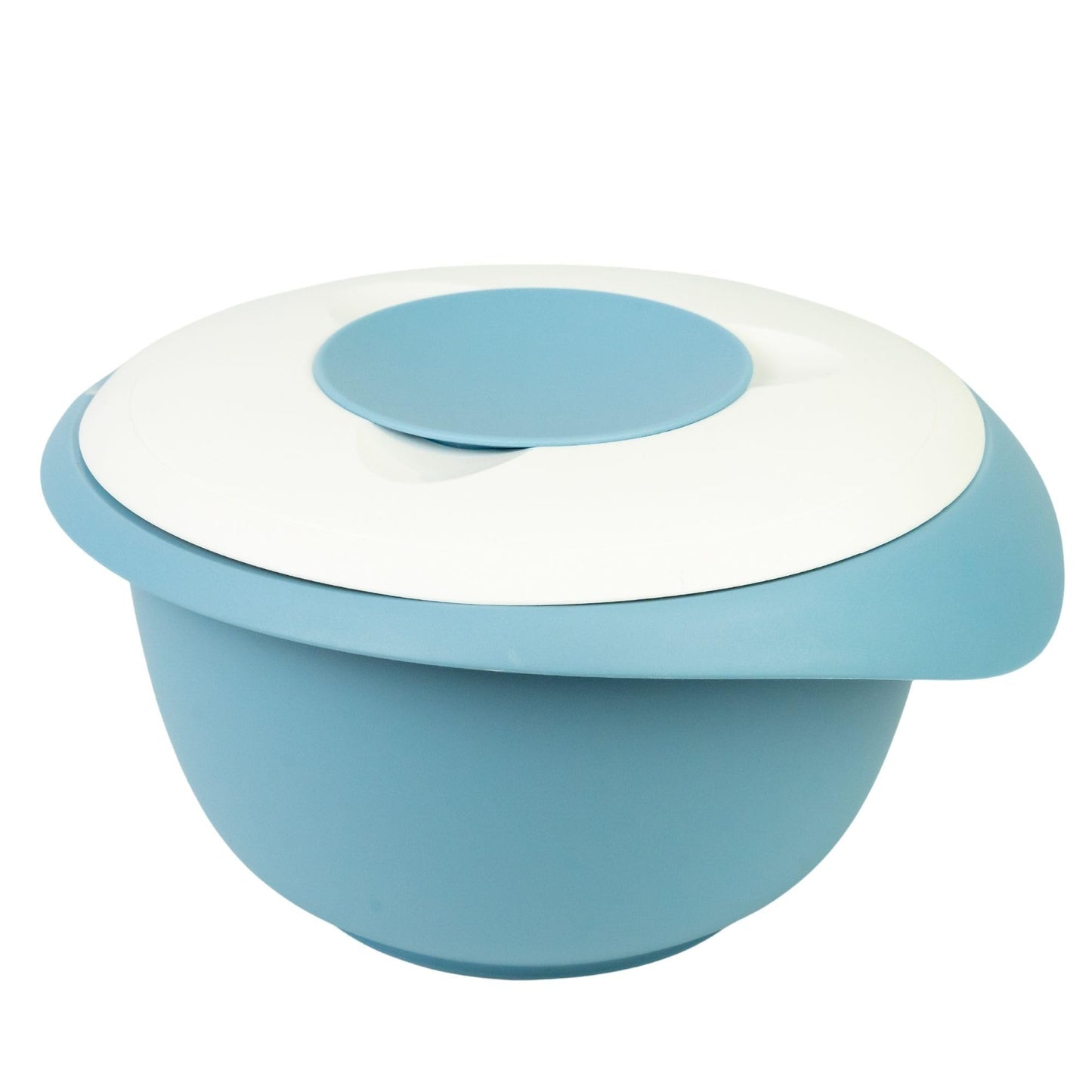 Rührschüssel mit Deckel, Blau/Weiss, mit Deckel