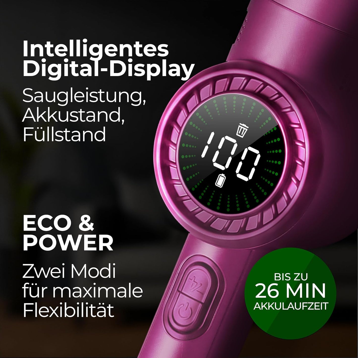 LBL2305P Handstaubsauger mit Dual-Filter & Ladestation, Rosa