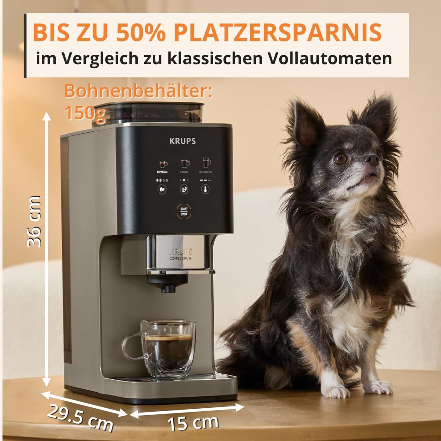 Coffee Crush Extra Kaffeevollautomat, Beige