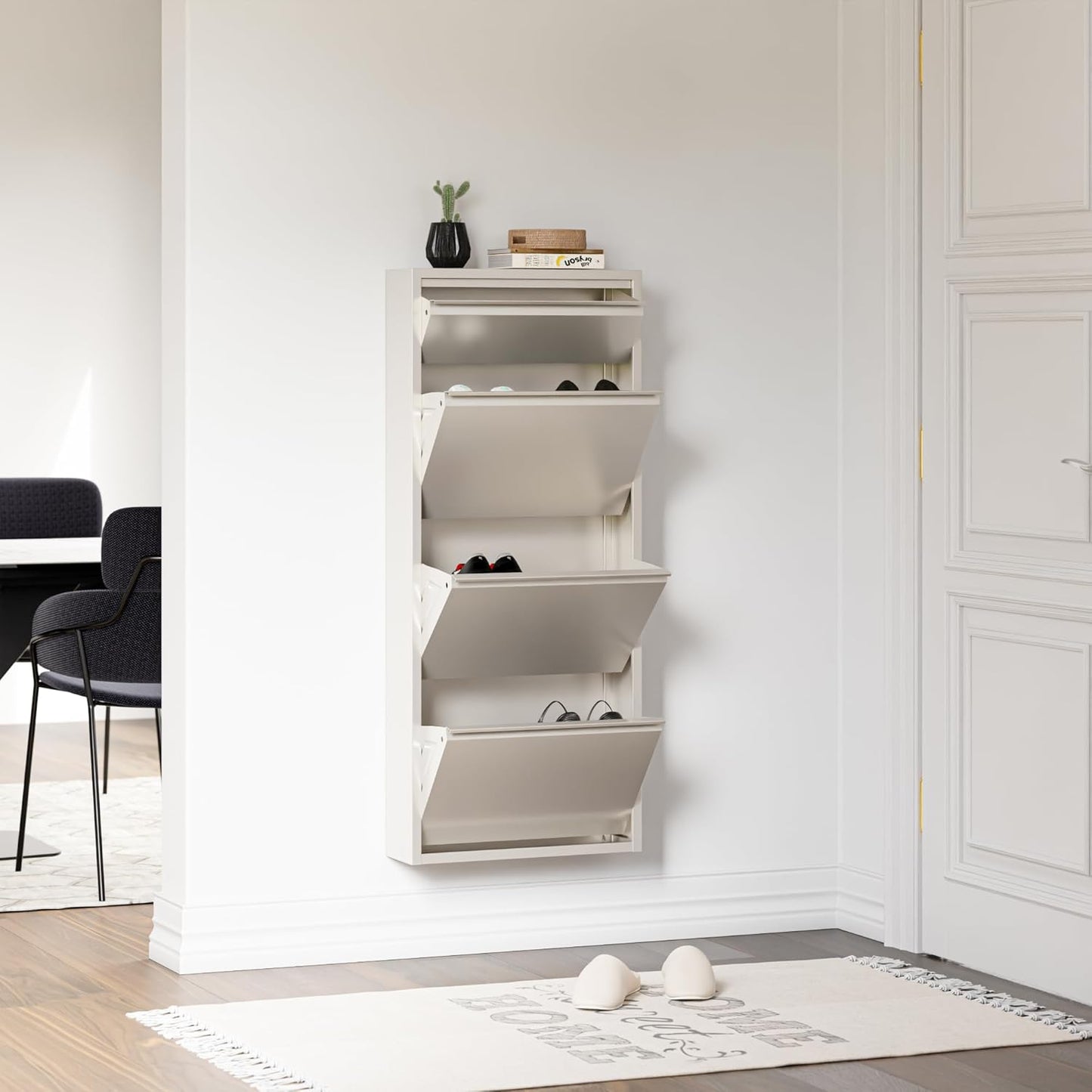 Schuhkipper Sokndal, Pfefferweiss mit 3+1 Klappen