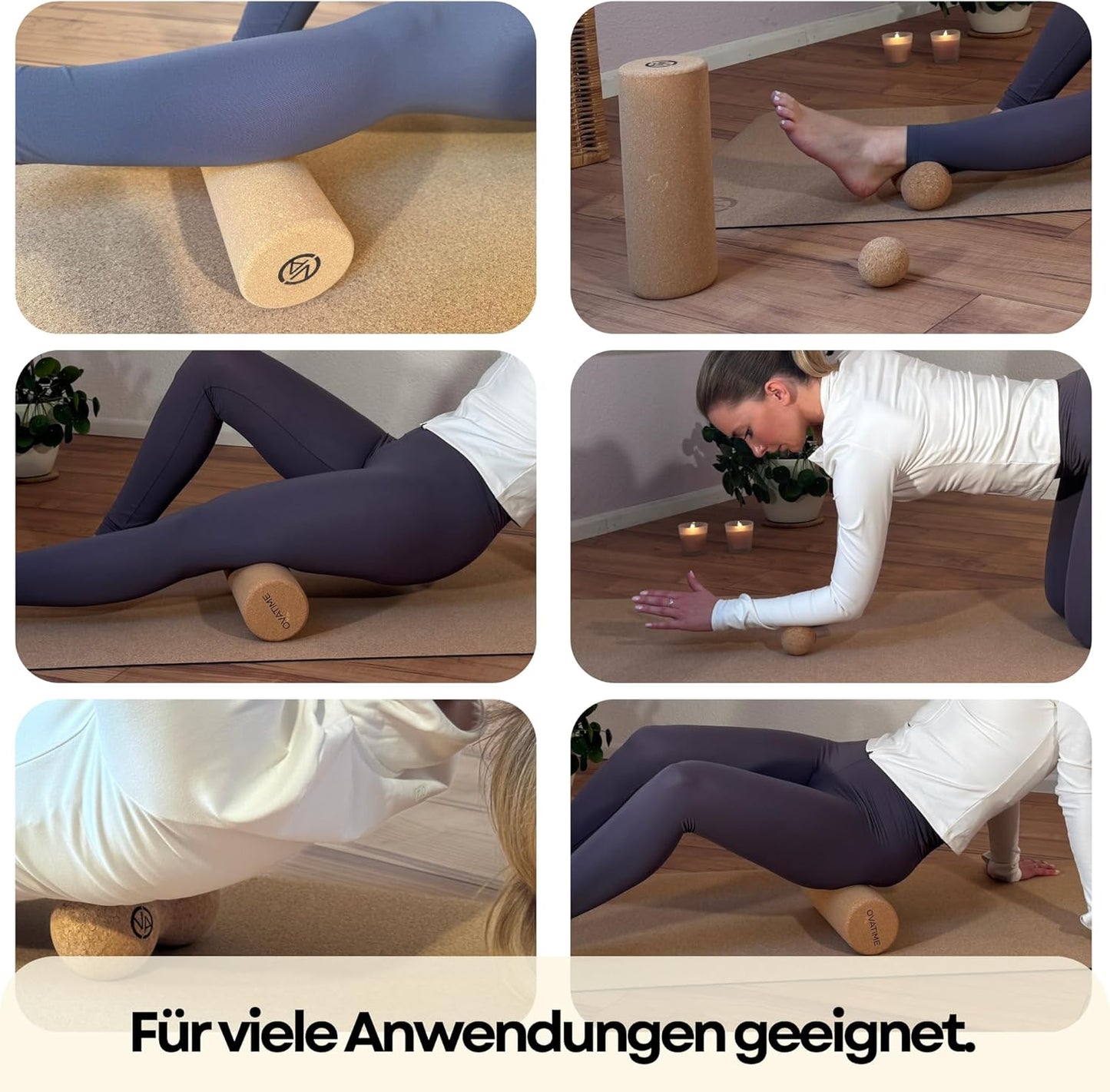 3-teiliges Faszien-Set mit Rolle und Bällen