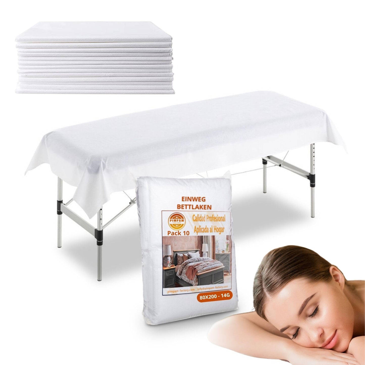 10er-Set Einweg-Massagelaken, 80 x 200 Pack 10