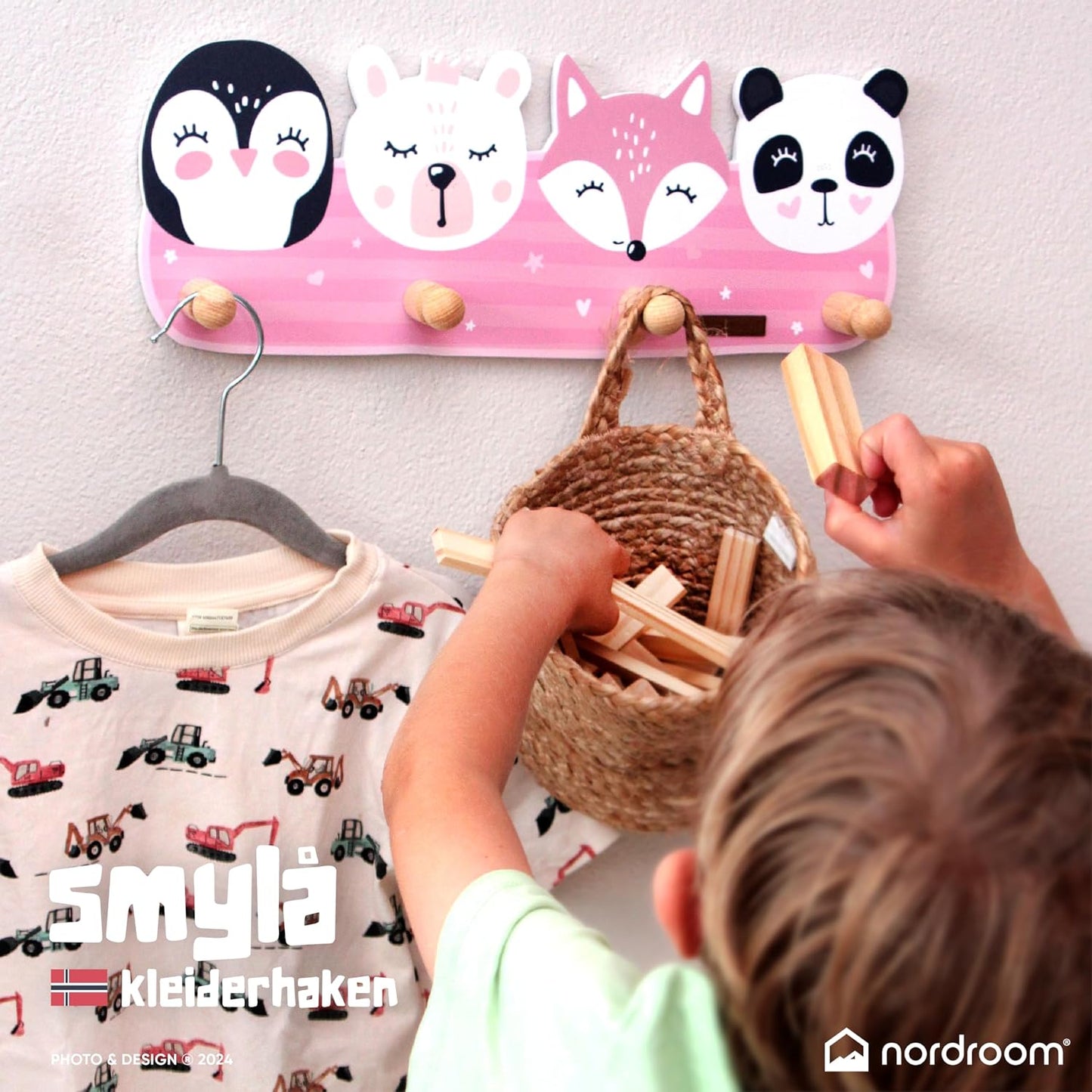 Kindergarderobe mit Tiermotiven, smylå