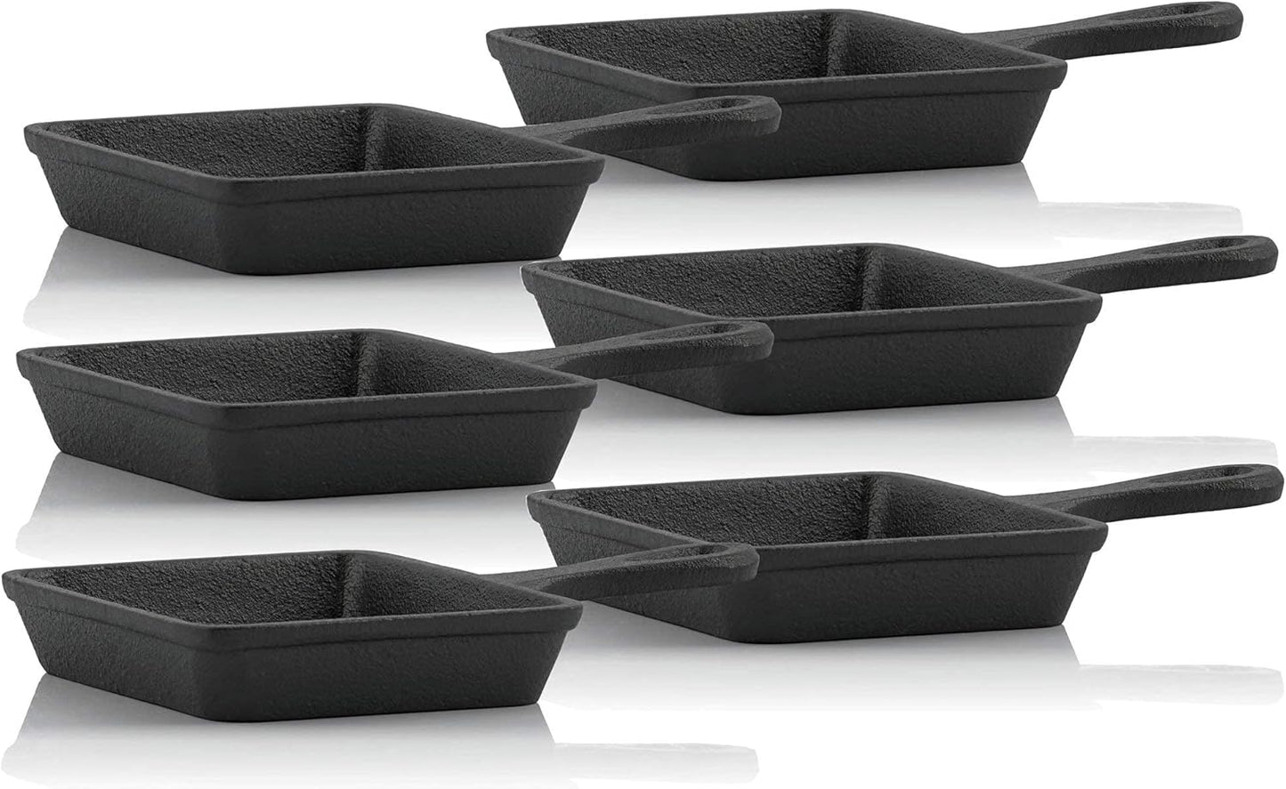 Eingebrannte Raclette Pfännchen-Set (6 Stück)