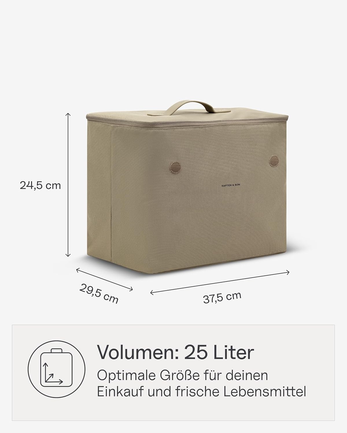 Vaasa Kühltasche für Einkaufskorb, Dusty Khaki Cooling Inlay Large
