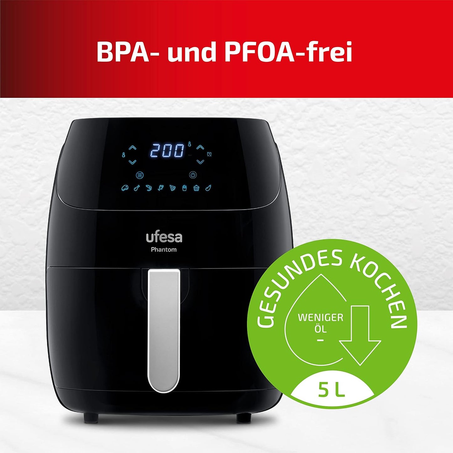 Heissluftfritteuse mit WLAN & App, Phantom