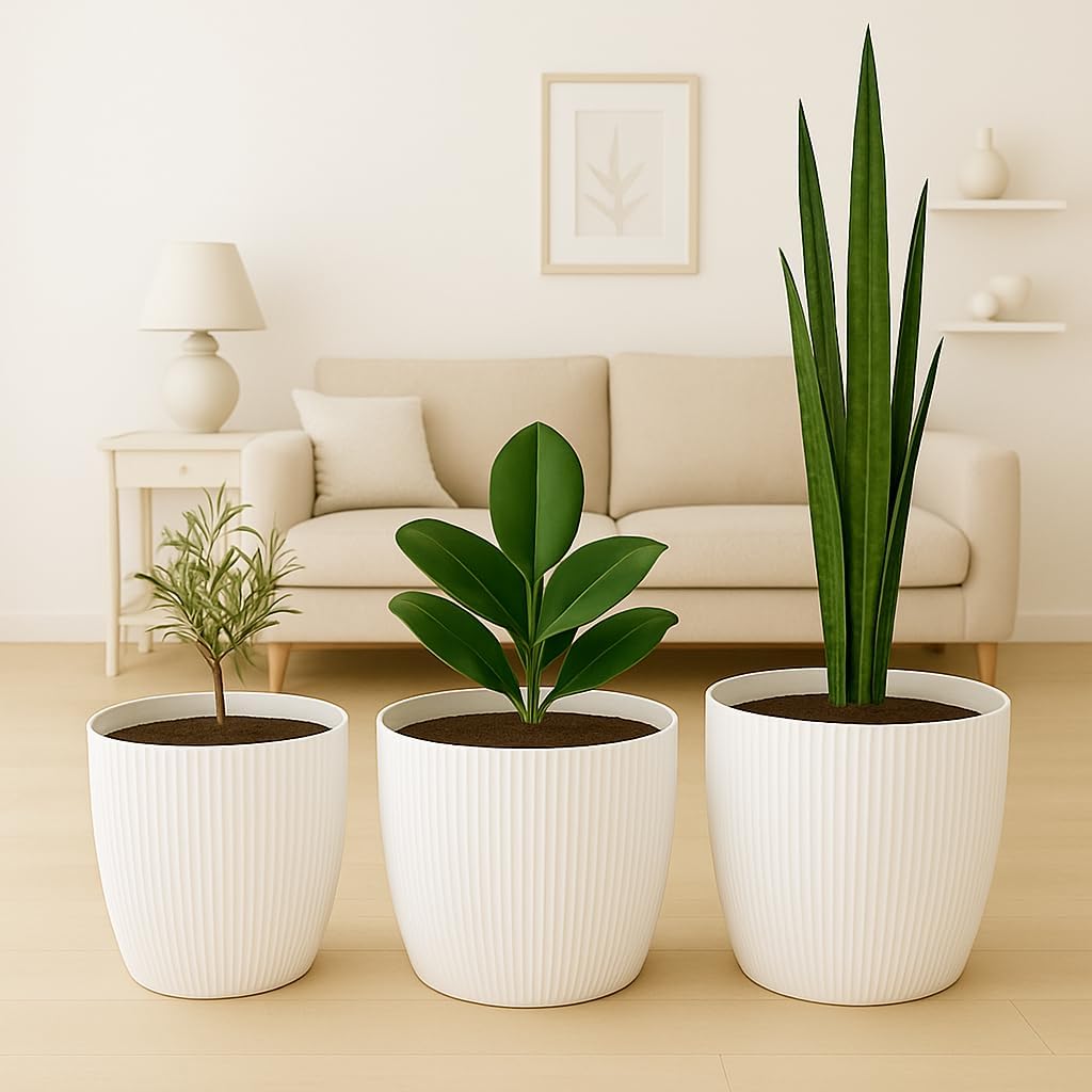 Blumentopf-Set, Ø 18 cm (7.08 inch) Weiss