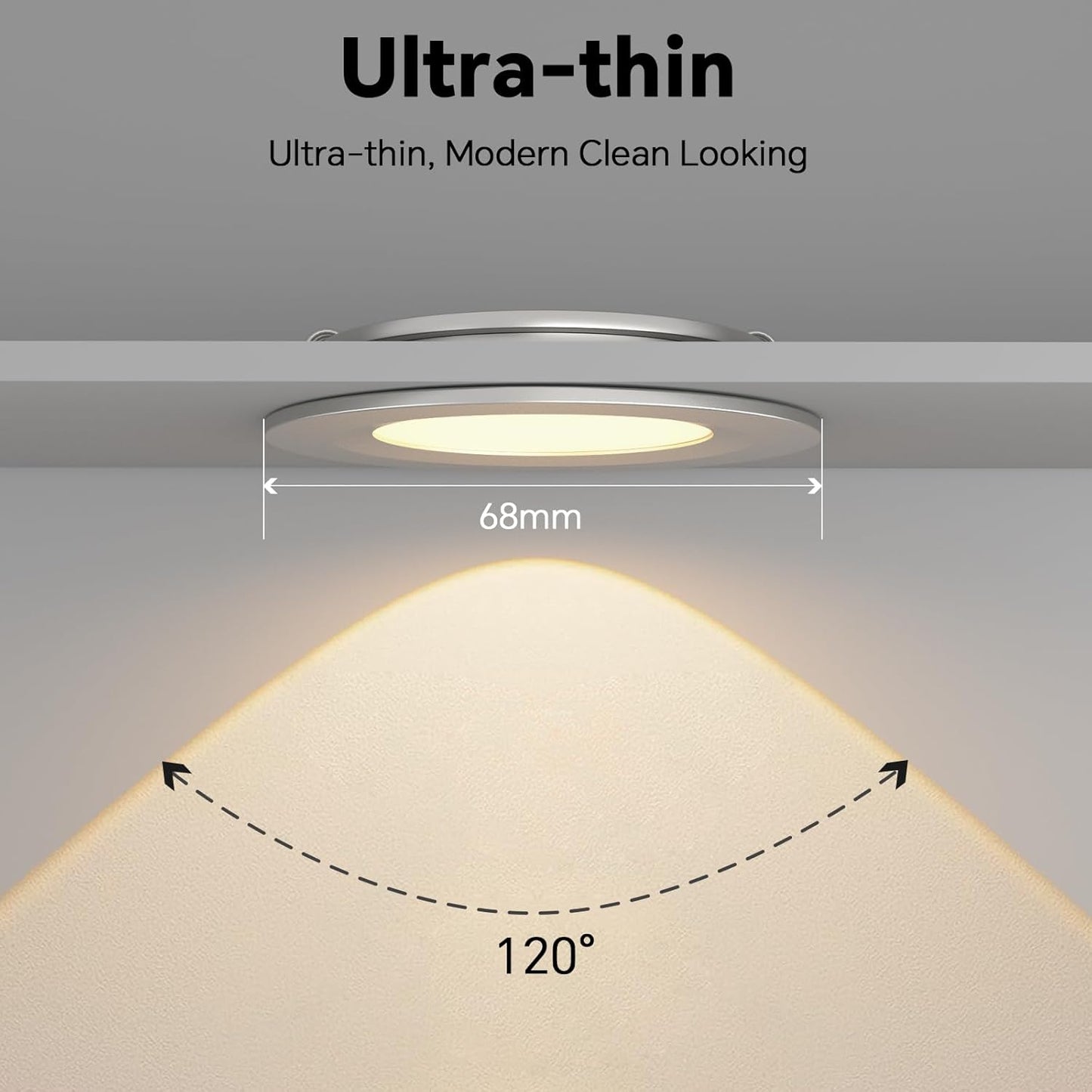 4 x LED-Einbaustrahler, Silber 3000k